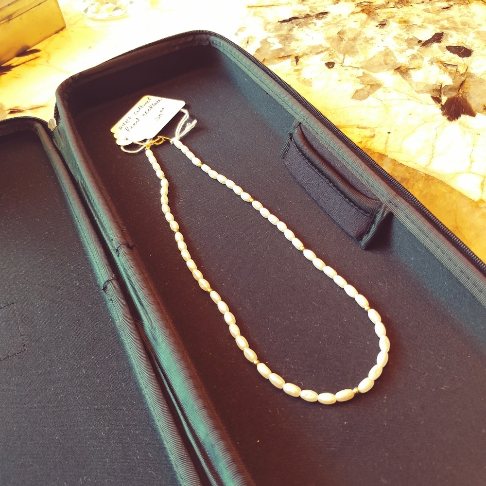 24K Cultured Pearl Necklace